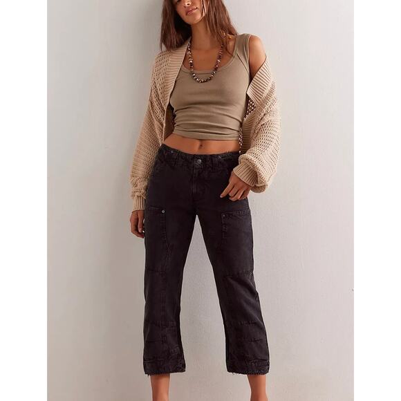 NEW We The Free Free People Super Sonic Slim Pant in Black Size 4 - Picture 1 of 8